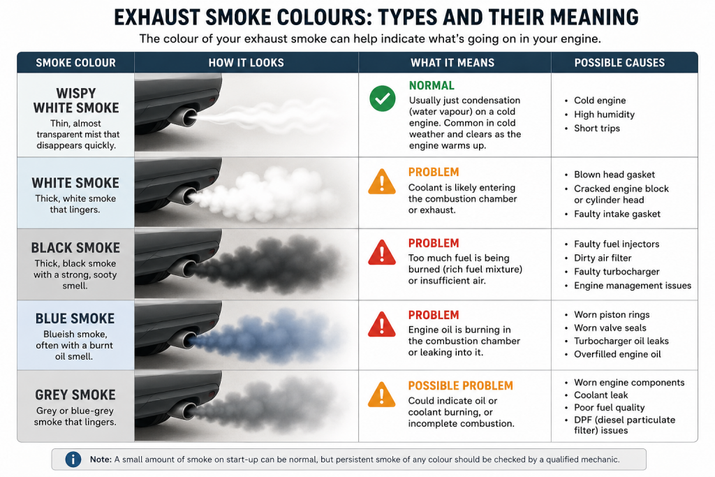 Understanding The Different Car Exhaust Smoke Colours